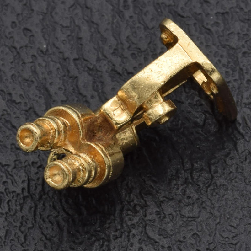 Vintage 14K Yellow Gold Microscope Charm Pendant