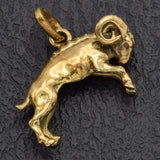 Vintage 14K Yellow Gold Mountain Goat Charm Pendant