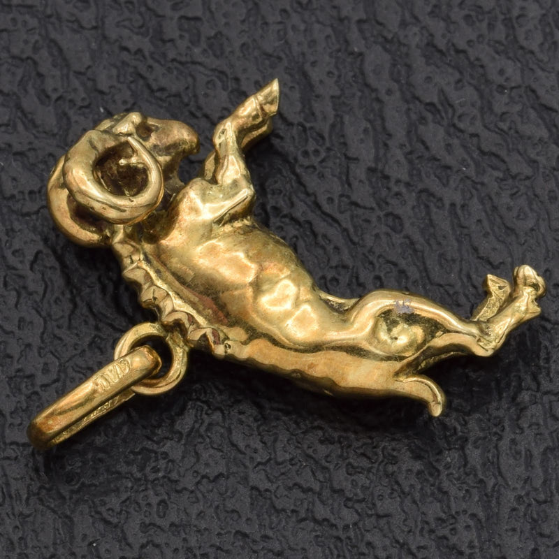 Vintage 14K Yellow Gold Mountain Goat Charm Pendant