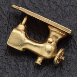 Vintage 14K Yellow Gold Sewing Machine Charm Pendant