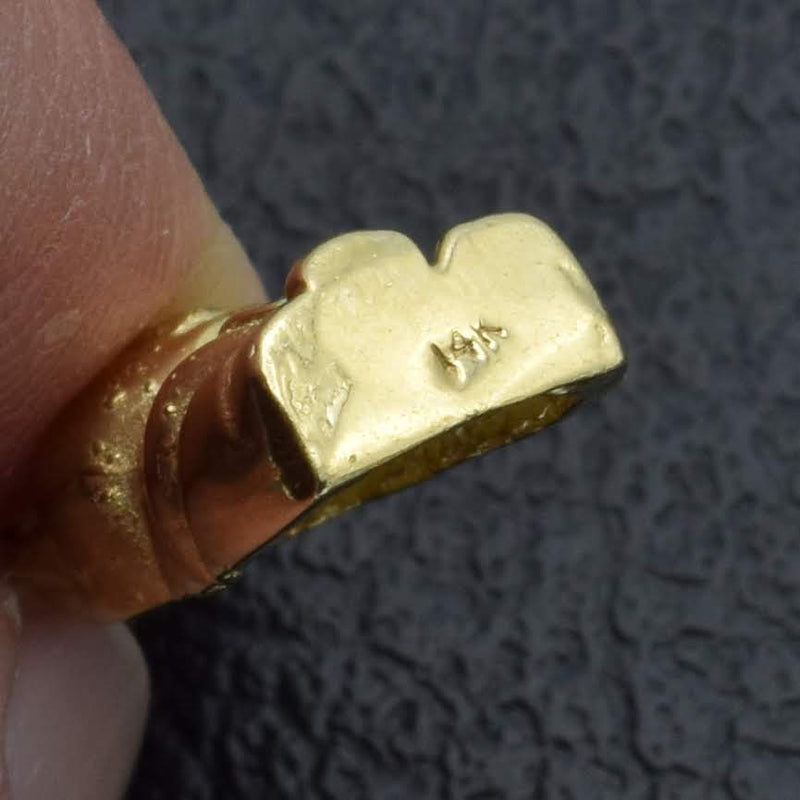 Vintage 14K Yellow Gold Lucky Cat Charm Pendant