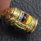 Vintage 14K Yellow Gold Enamel Deutschland Beer Stein Charm Pendant
