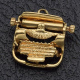 Vintage 14K Yellow Gold Typewriter Charm Pendant