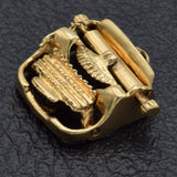 Vintage 14K Yellow Gold Typewriter Charm Pendant