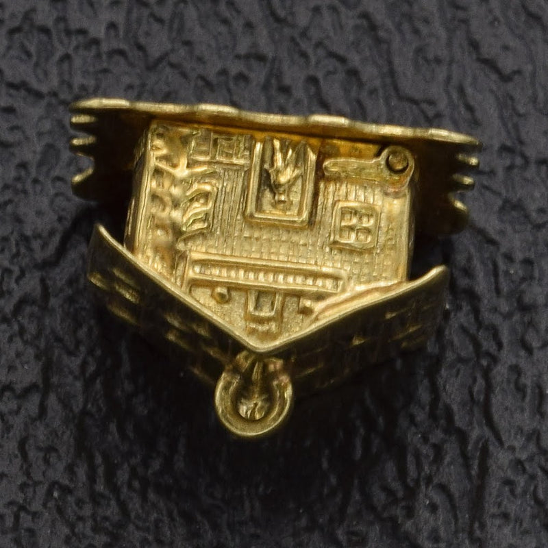 Vintage 14K Yellow Gold Movable House Charm Pendant