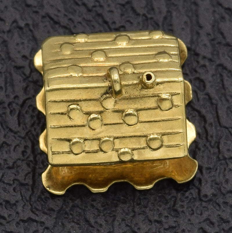 Vintage 14K Yellow Gold Movable House Charm Pendant