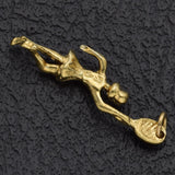 Vintage Sterling Silver Tennis Girl Charm Pendant