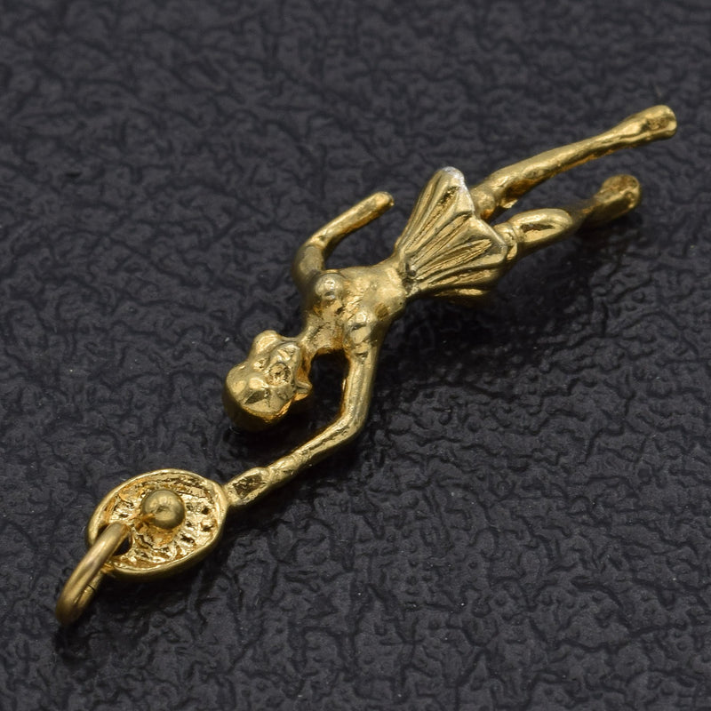 Vintage Sterling Silver Tennis Girl Charm Pendant