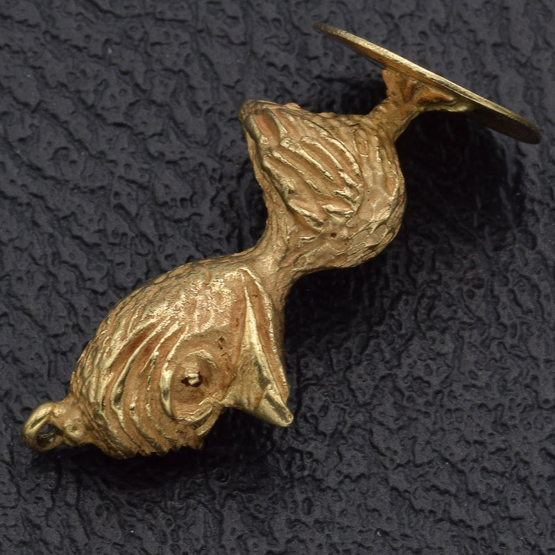 Vintage 14K Yellow Gold Worry Bird Charm Pendant