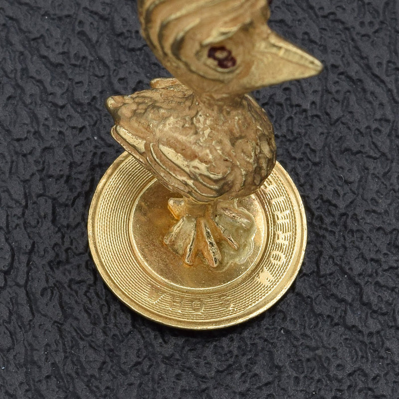 Vintage 14K Yellow Gold Worry Bird Charm Pendant
