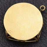 Vintage 14K Yellow Gold Multi-Stone Enamel Flower Basket Charm Pendant