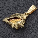 Vintage 14K Yellow Gold Enamel Conch Charm Pendant