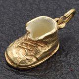 Vintage 14K Yellow Gold Cute Baby Shoe Charm Pendant