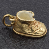 Vintage 14K Yellow Gold Cute Baby Shoe Charm Pendant