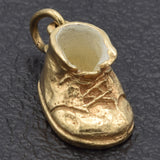 Vintage 14K Yellow Gold Cute Baby Shoe Charm Pendant