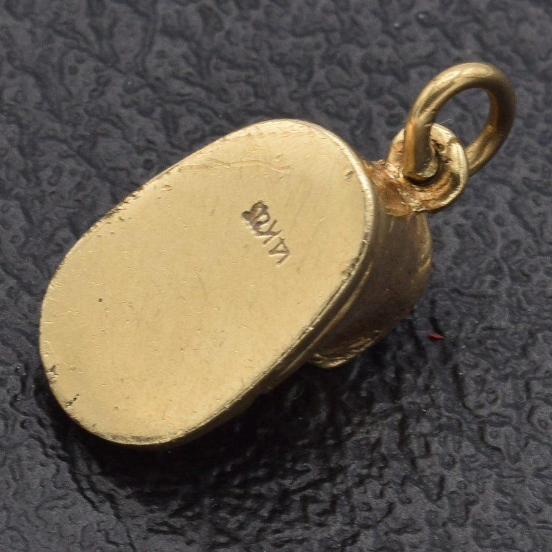Vintage 14K Yellow Gold Cute Baby Shoe Charm Pendant