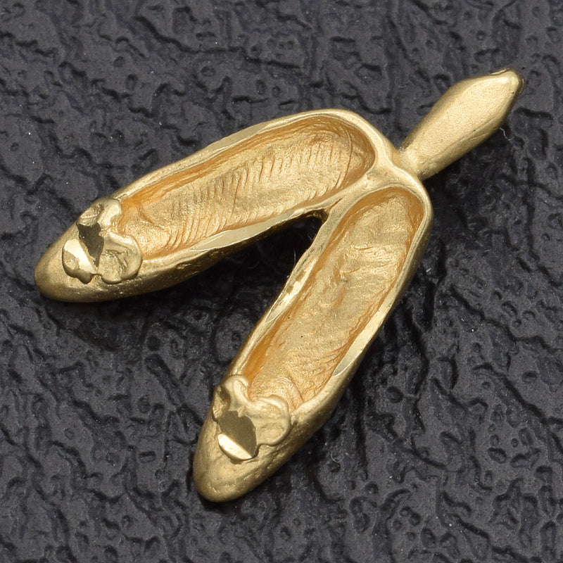 Vintage 14K Yellow Gold Women Flats Shoe Charm Pendant