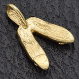 Vintage 14K Yellow Gold Women Flats Shoe Charm Pendant