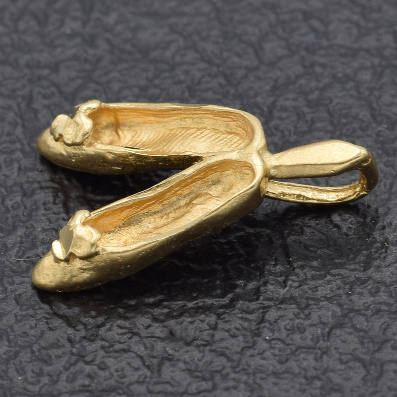 Vintage 14K Yellow Gold Women Flats Shoe Charm Pendant