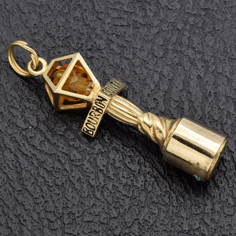 Vintage 14K Yellow Gold Bourbon Street Lamp Post Charm Pendant
