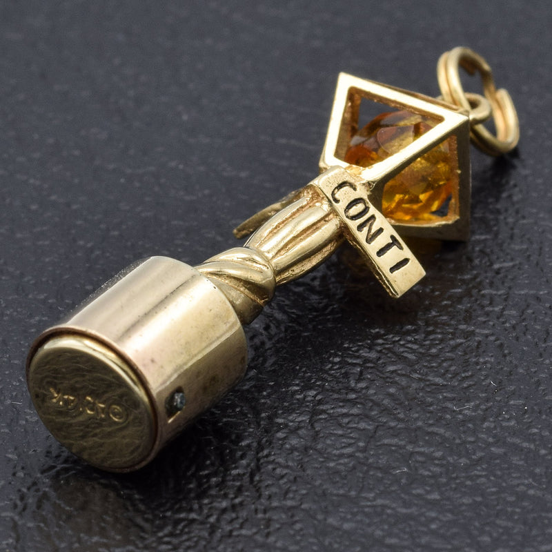 Vintage 14K Yellow Gold Bourbon Street Lamp Post Charm Pendant