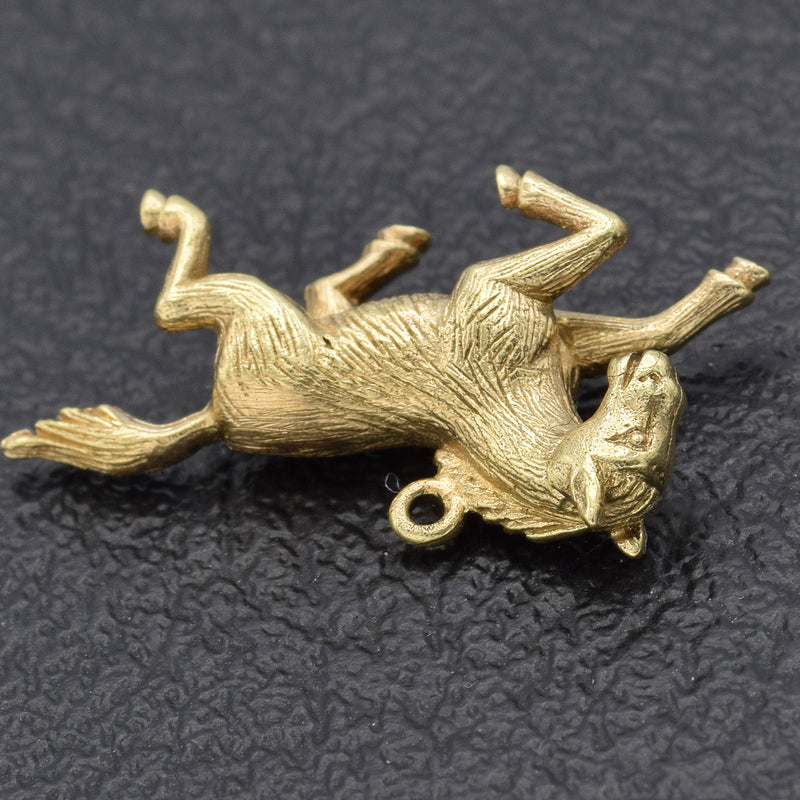 Vintage 14K Yellow Gold Equestrian Horse Stallion Charm Pendant