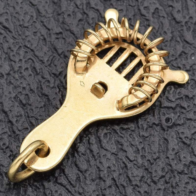 Vintage 14K Yellow Gold Cocktail Strainer Charm Pendant