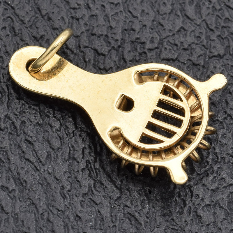 Vintage 14K Yellow Gold Cocktail Strainer Charm Pendant