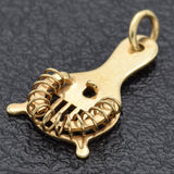 Vintage 14K Yellow Gold Cocktail Strainer Charm Pendant