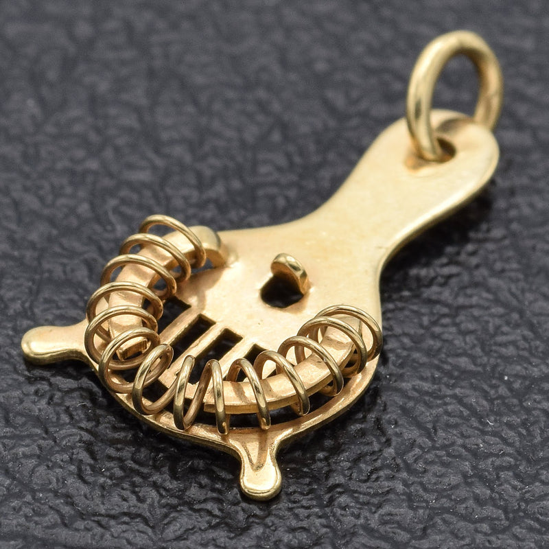 Vintage 14K Yellow Gold Cocktail Strainer Charm Pendant