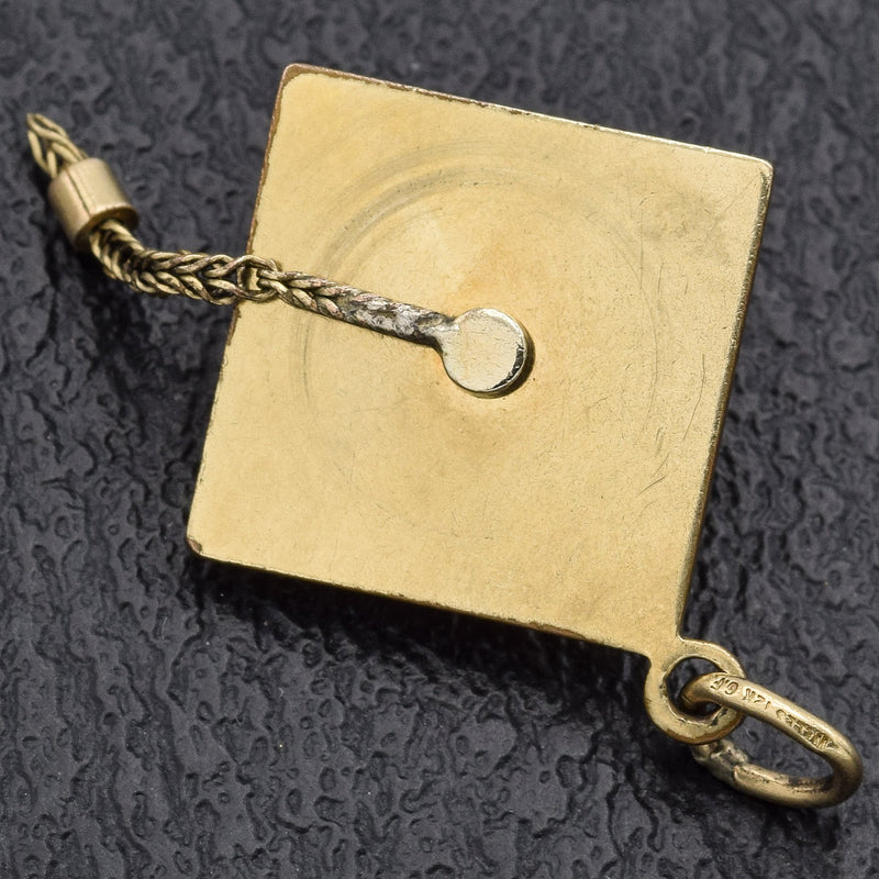 Vintage 12K Gold Filled Graduation Cap Charm Pendant