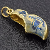 Vintage 14K Yellow Gold Enamel Dutch Clog Shoe Charm Pendant