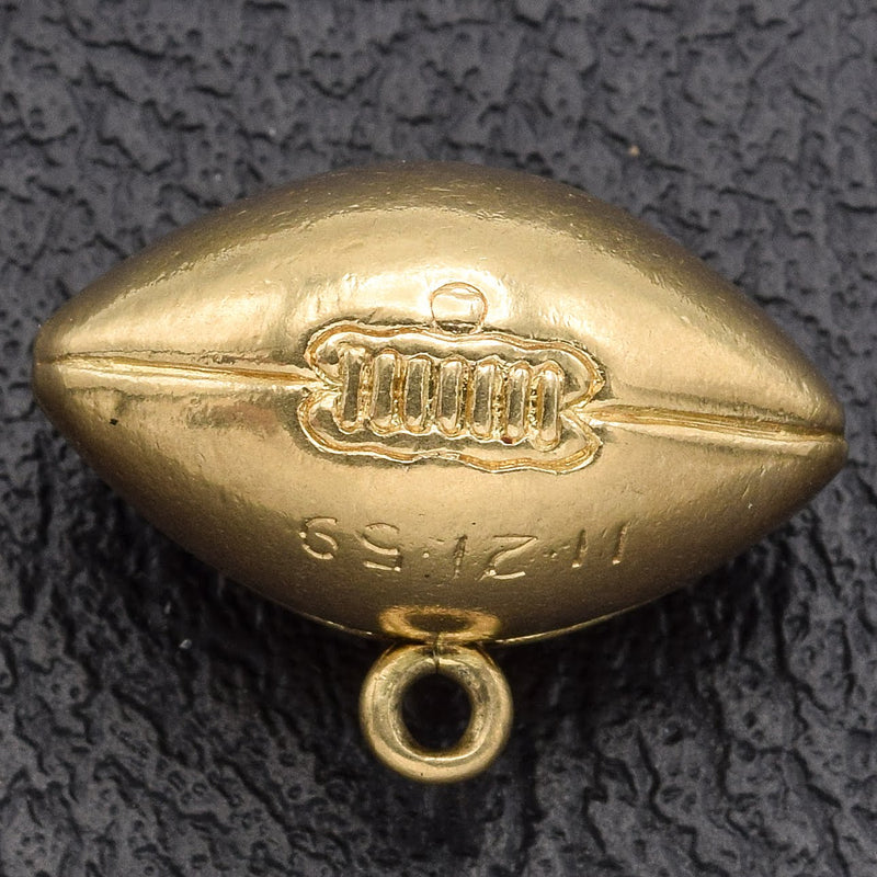 Vintage 14K Yellow Gold Football Charm Pendant