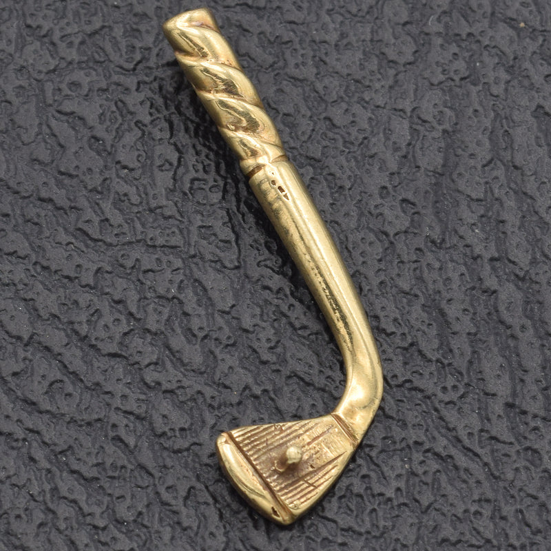 Vintage 14K Yellow Gold Golf Club Stick Charm Pendant