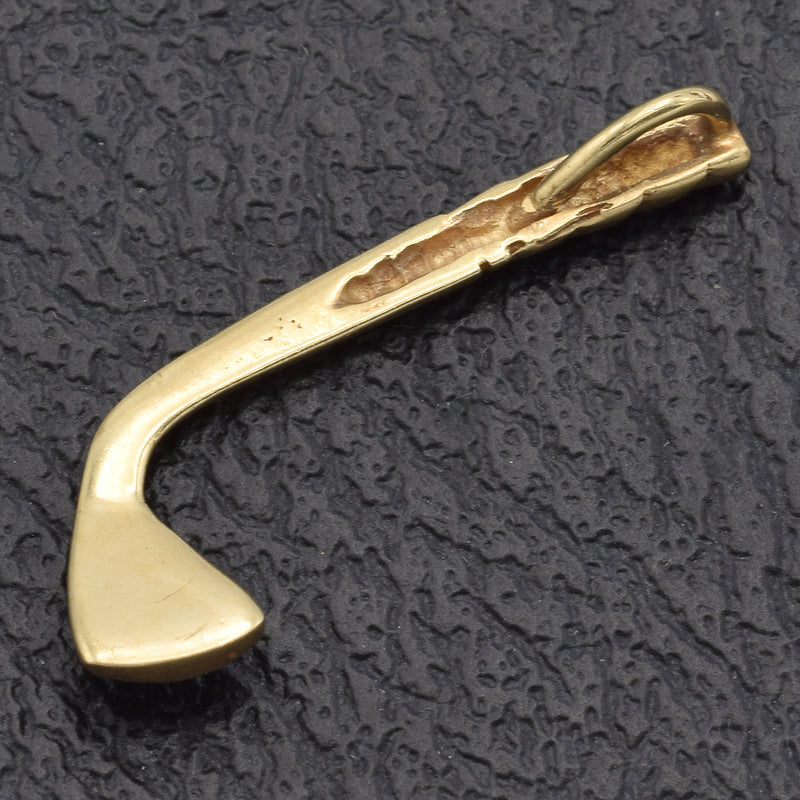 Vintage 14K Yellow Gold Golf Club Stick Charm Pendant