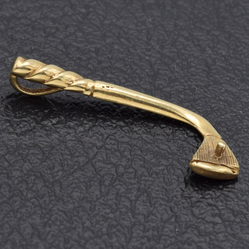 Vintage 14K Yellow Gold Golf Club Stick Charm Pendant