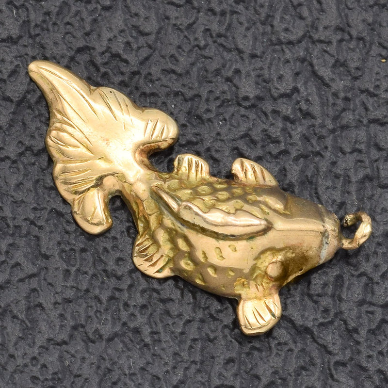Vintage 14K Yellow Gold Koi Fish Charm Pendant