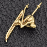 Vintage 14K Yellow Gold Ski Racer Charm Pendant