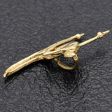 Vintage 14K Yellow Gold Ski Racer Charm Pendant