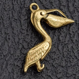 Vintage 14K Yellow Gold Pelican Bird with Movable Beak Charm Pendant