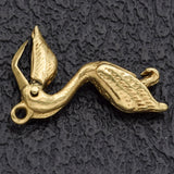 Vintage 14K Yellow Gold Pelican Bird with Movable Beak Charm Pendant