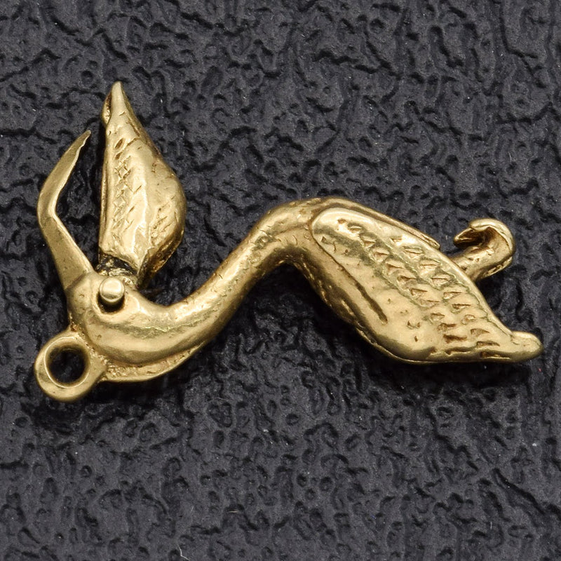 Vintage 14K Yellow Gold Pelican Bird with Movable Beak Charm Pendant