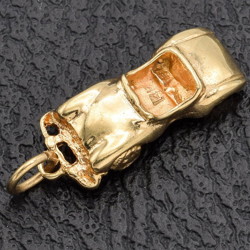 Vintage 14K Yellow Gold Beetle Bug Car Charm Pendant