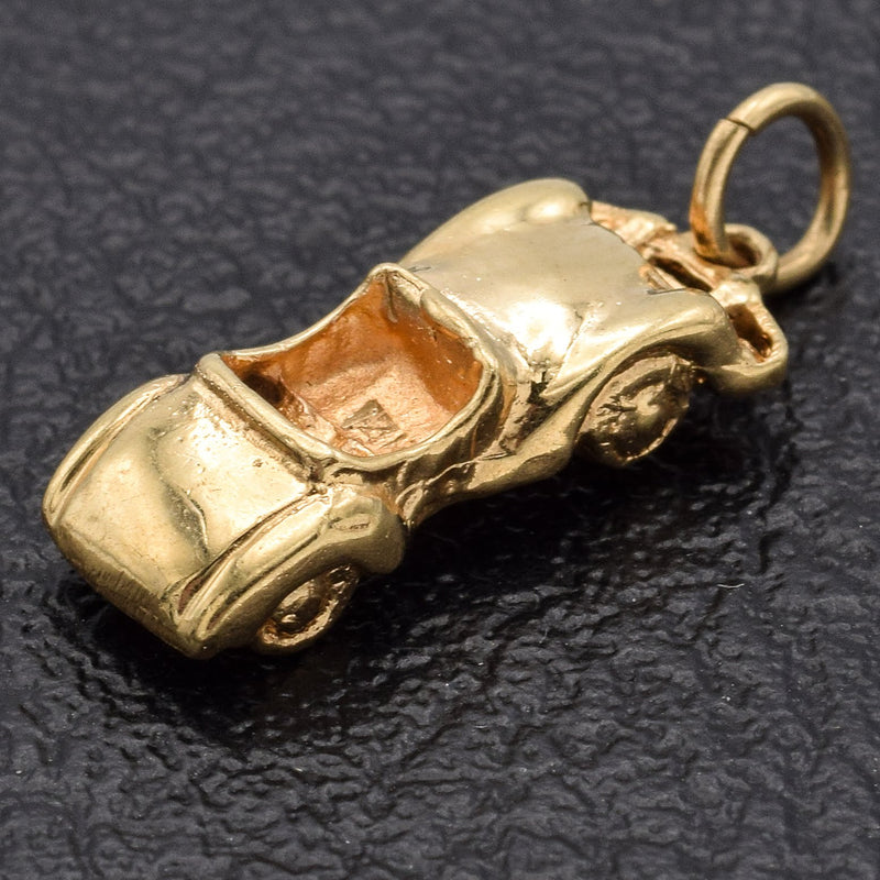 Vintage 14K Yellow Gold Beetle Bug Car Charm Pendant