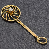 Vintage 14K Yellow Gold 0.06 Ct Old Euro Diamond Charm Pendant