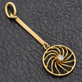 Vintage 14K Yellow Gold 0.06 Ct Old Euro Diamond Charm Pendant
