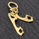 Vintage 14K Yellow Gold Ice Skate Blade Charm Pendant