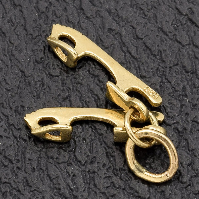 Vintage 14K Yellow Gold Ice Skate Blade Charm Pendant
