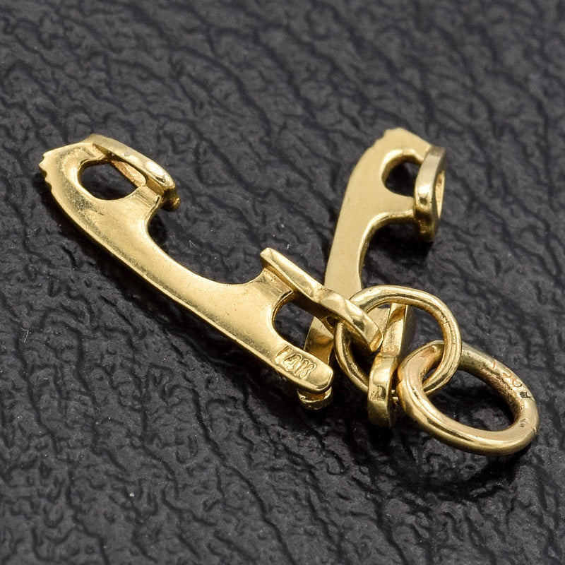 Vintage 14K Yellow Gold Ice Skate Blade Charm Pendant