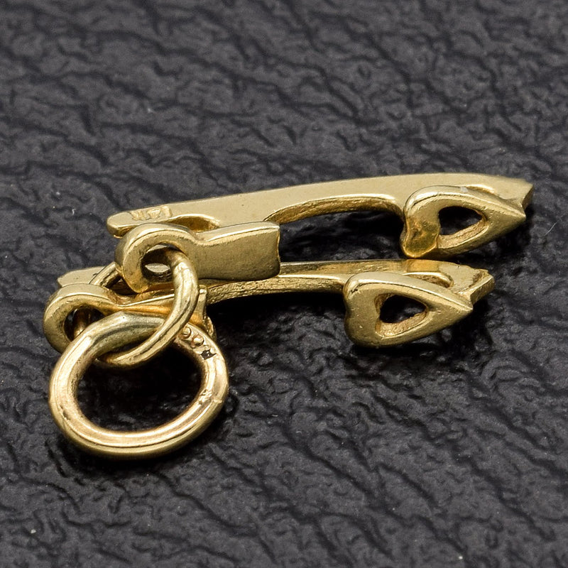 Vintage 14K Yellow Gold Ice Skate Blade Charm Pendant